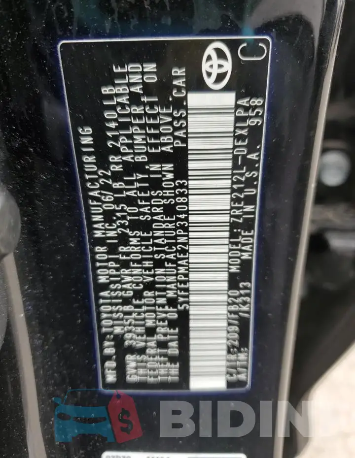 5YFEPMAE2NP340833 Photo# 12