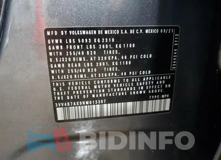 3VV4B7AX9NM013397 Photo# 12