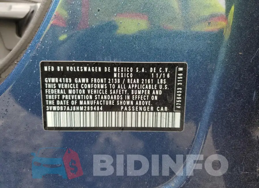3VWDB7AJ8HM289484 Photo# 13