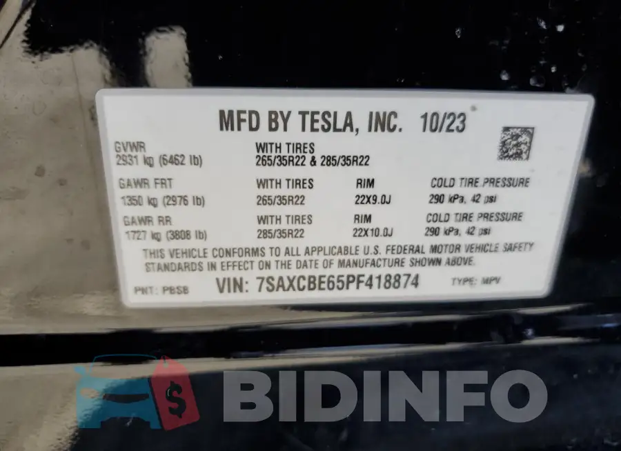 7SAXCBE65PF418874 Photo# 14