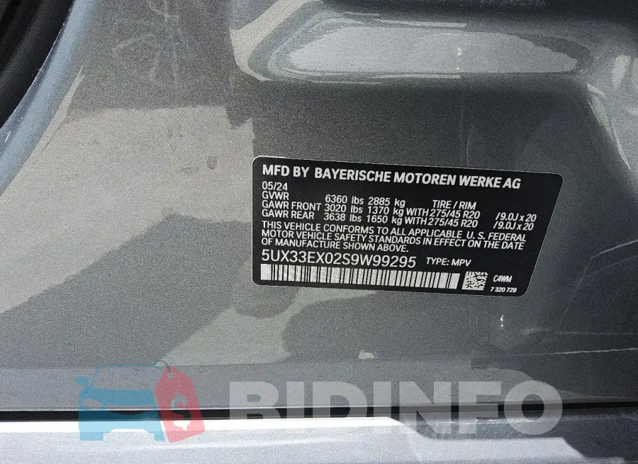 5UX33EX02S9W99295 Photo# 12