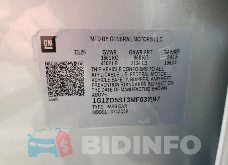 1G1ZD5ST3MF037197 Photo# 12