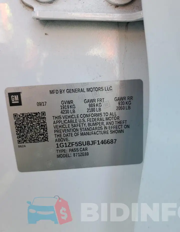 1G1ZF5SU8JF146687 Photo# 12