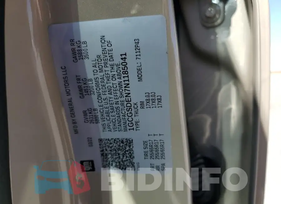 1GCGSDEN7N1185041 Photo# 12