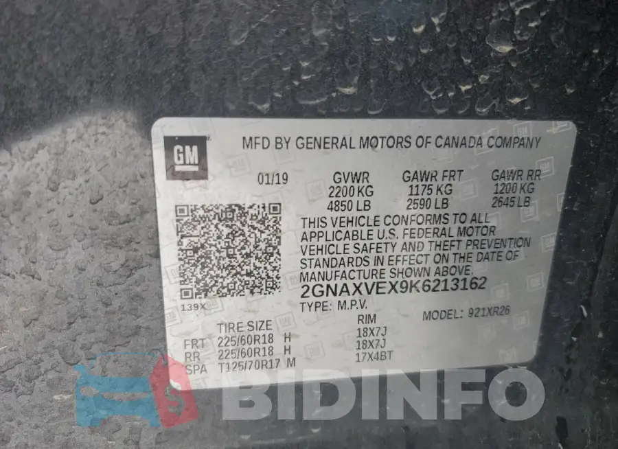 2GNAXVEX9K6213162 Photo# 13