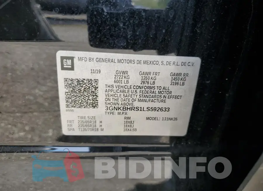 3GNKBHRS1LS592633 Photo# 13