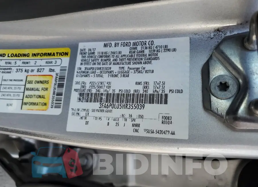 3FA6P0LU5HR355039 Photo# 13