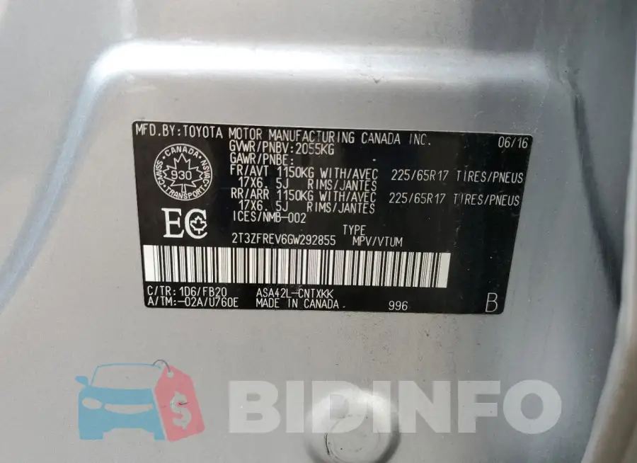 2T3ZFREV6GW292855 Photo# 14