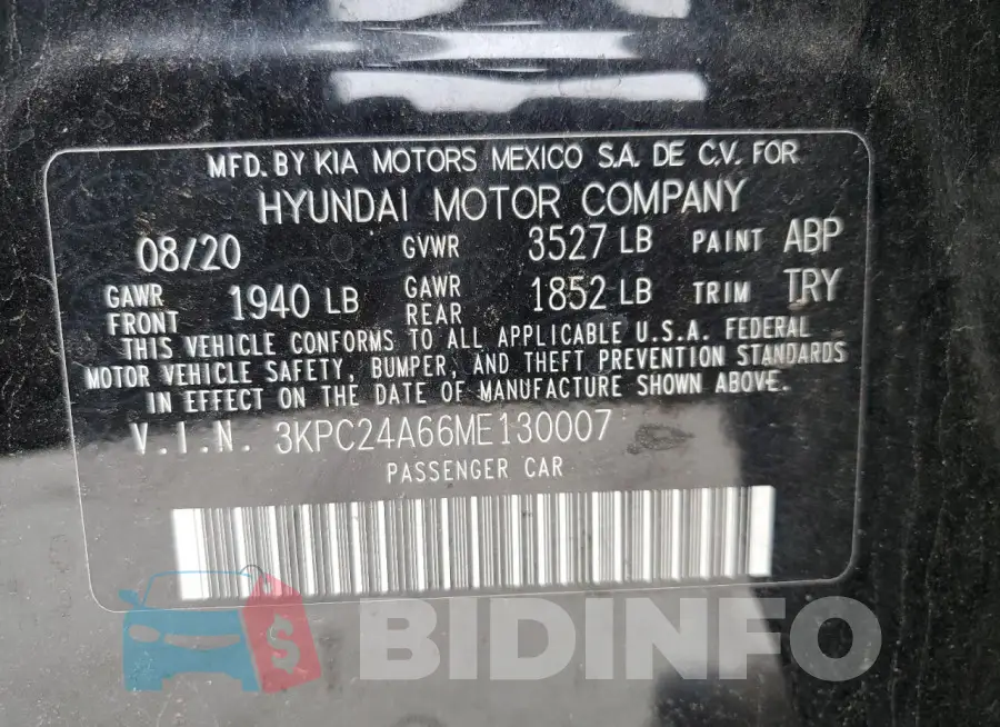 3KPC24A66ME130007 Photo# 12