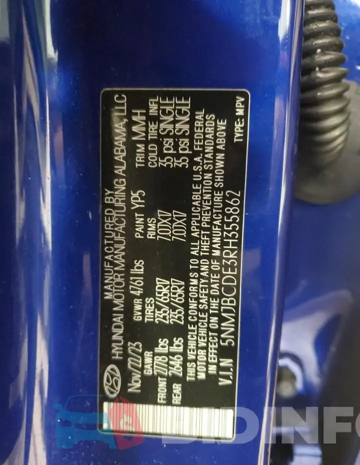 5NMJBCDE3RH355862 Photo# 12