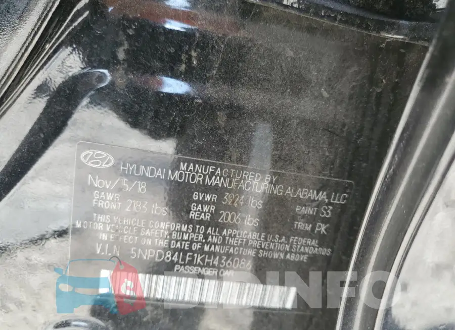 5NPD84LF1KH436086 Photo# 12