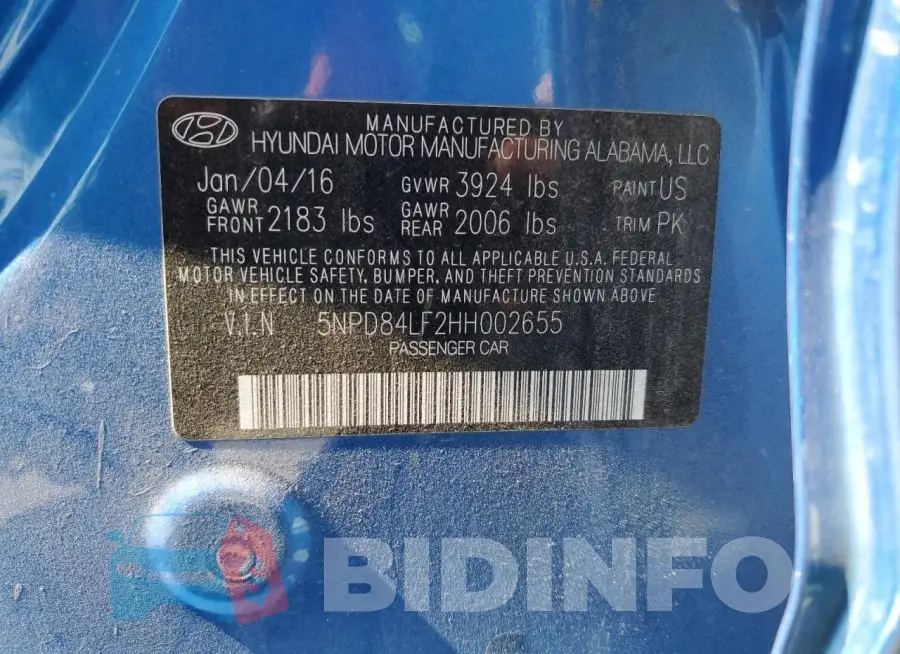 5NPD84LF2HH002655 Photo# 12