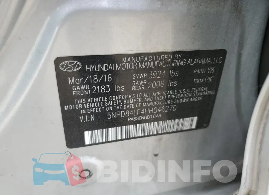 5NPD84LF4HH046270 Photo# 13