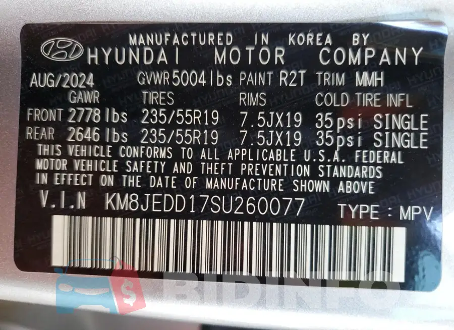 KM8JEDD17SU260077 Photo# 12