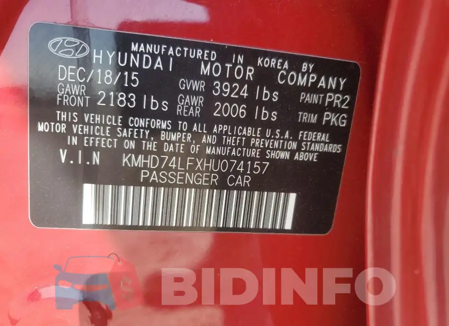 KMHD74LFXHU074157 Photo# 12