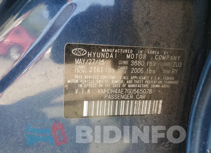KMHDH4AE7GU565078 Photo# 13