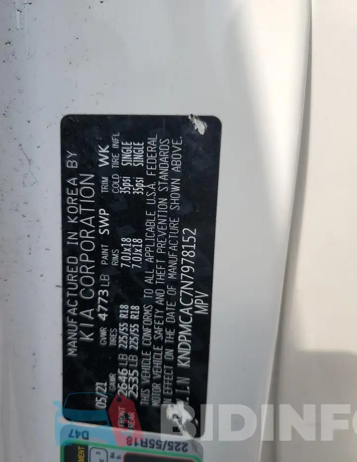 KNDPMCAC7N7978152 Photo# 13