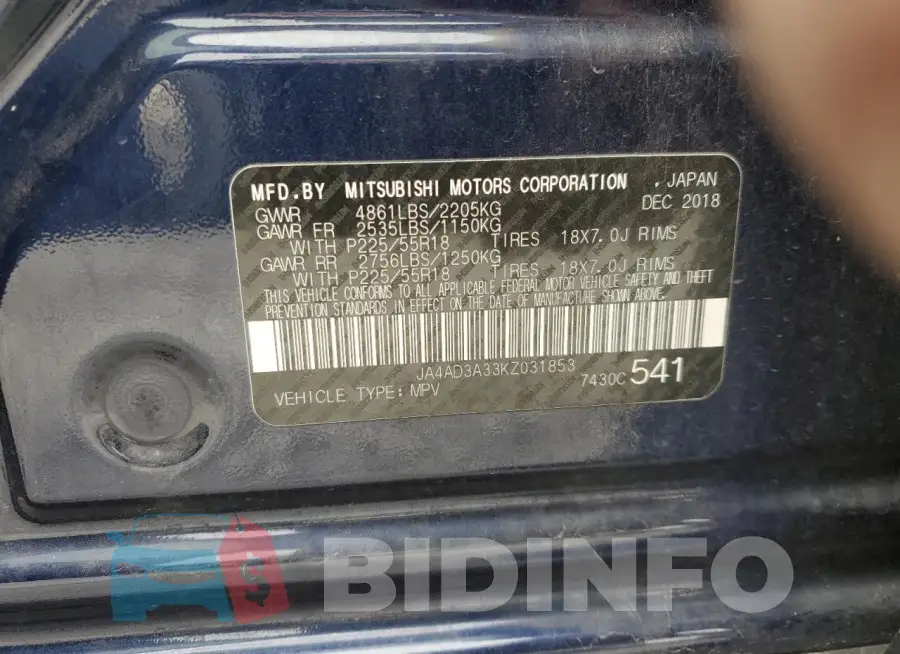 JA4AD3A33KZ031853 Photo# 13