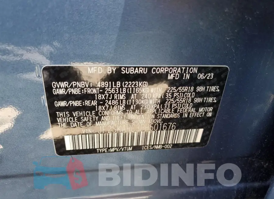 JF2SKARC3PH501676 Photo# 12