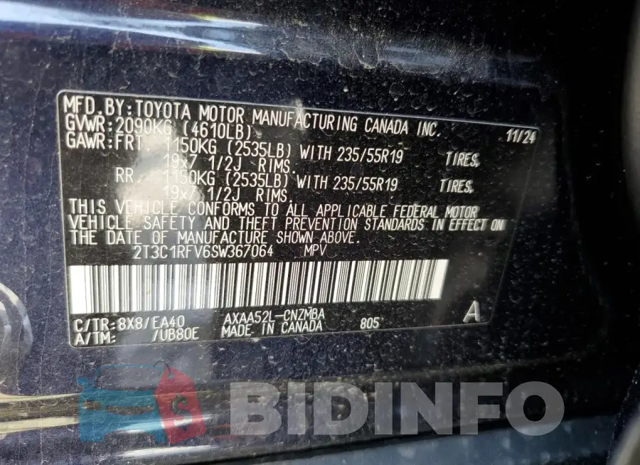 2T3C1RFV6SW367064 Photo# 13