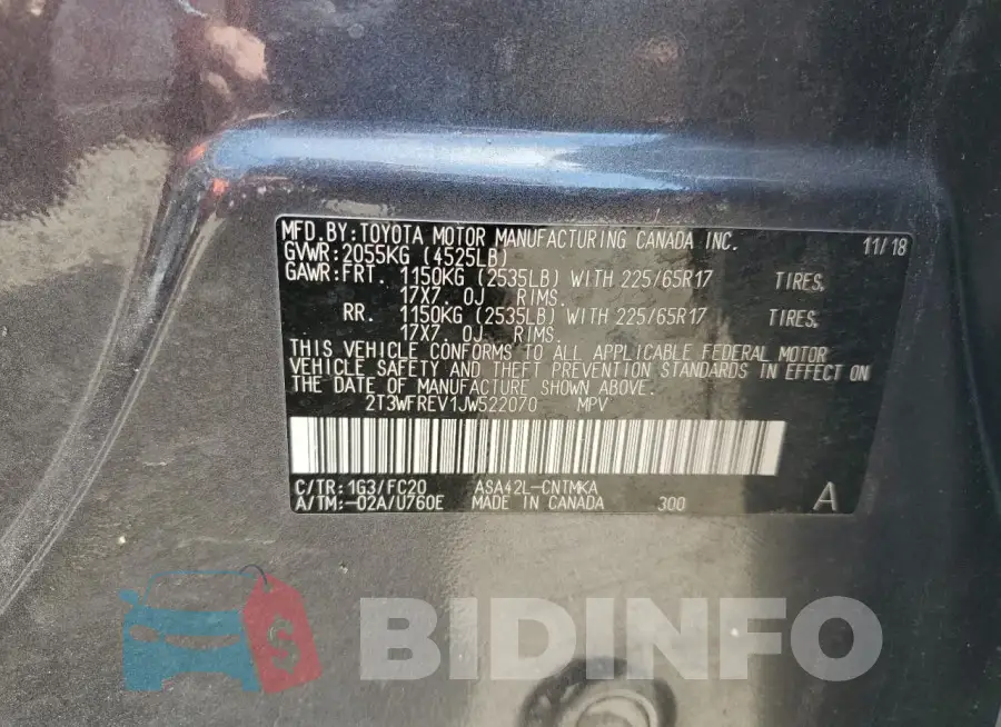 2T3WFREV1JW522070 Photo# 13