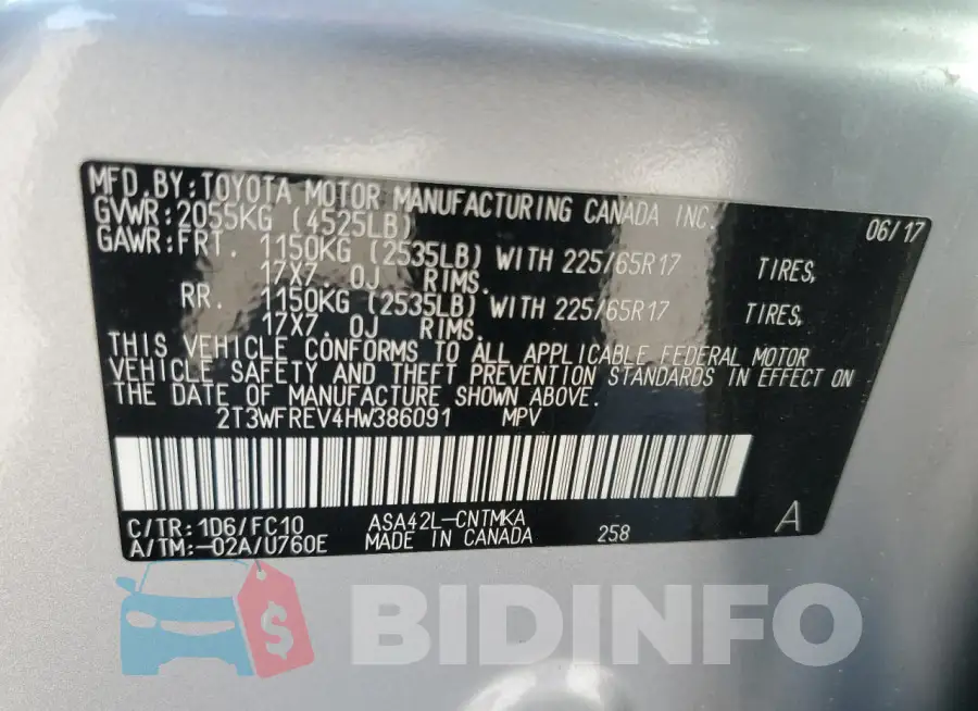 2T3WFREV4HW386091 Photo# 14