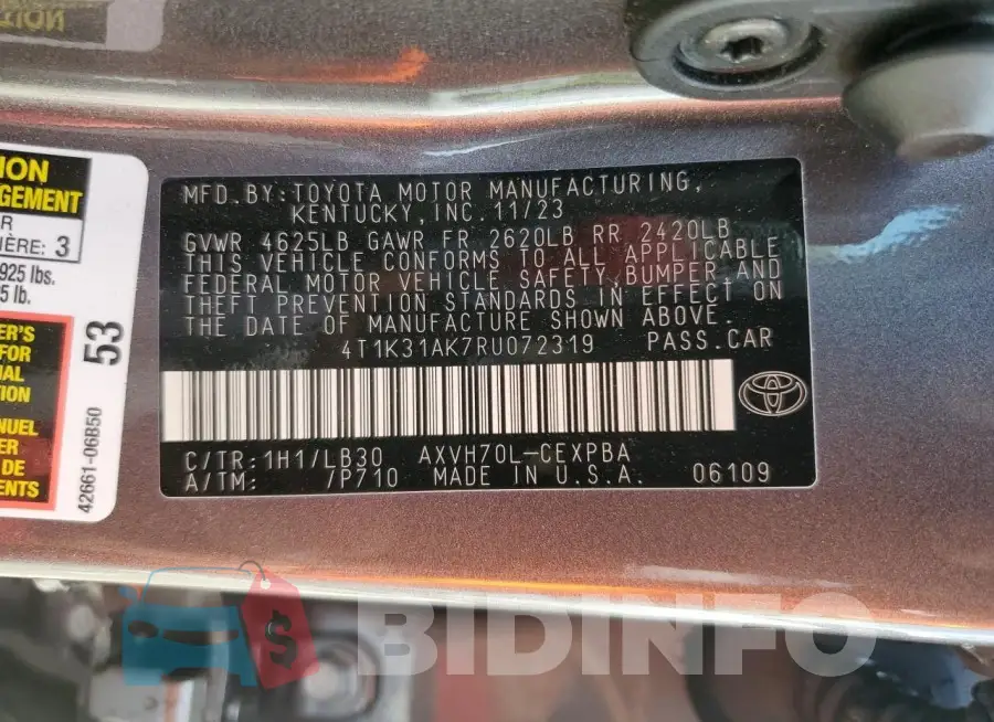 4T1K31AK7RU072319 Photo# 12
