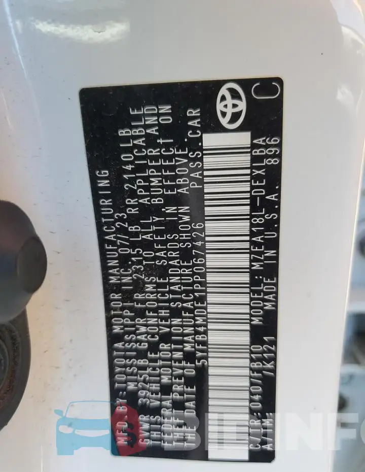 5YFB4MDE1PP067426 Photo# 12