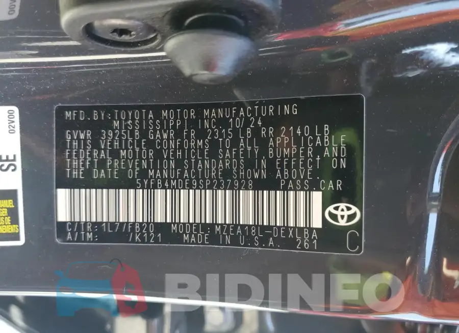 5YFB4MDE9SP237928 Photo# 12