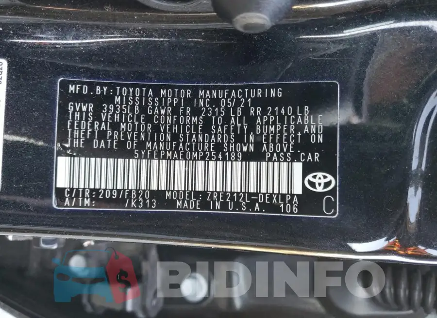 5YFEPMAE0MP254189 Photo# 13