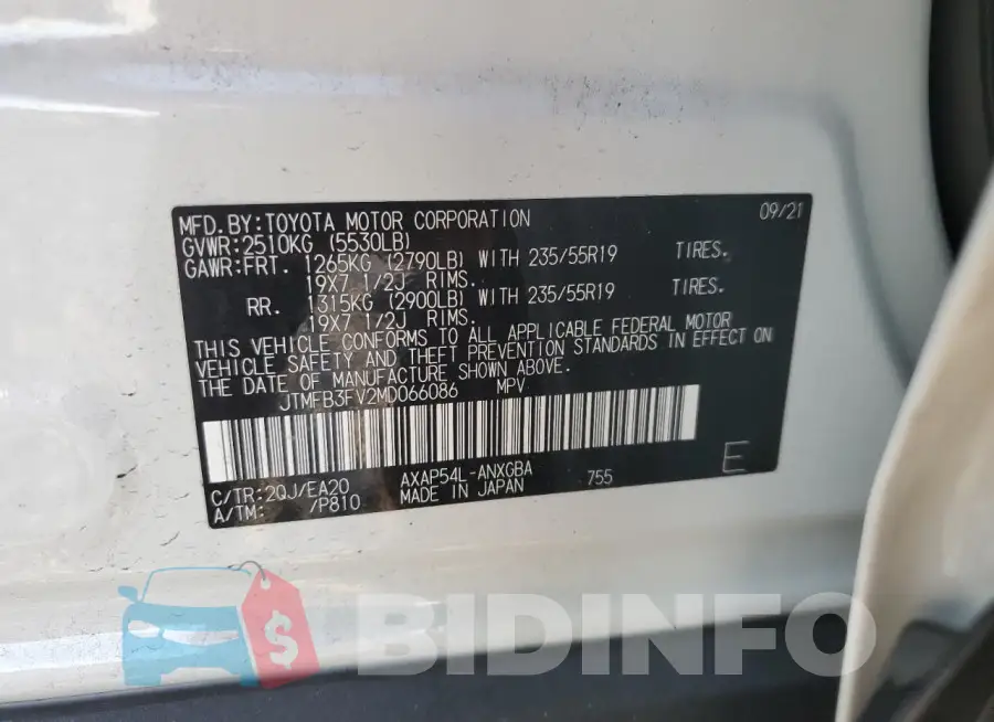 JTMFB3FV2MD066086 Photo# 14