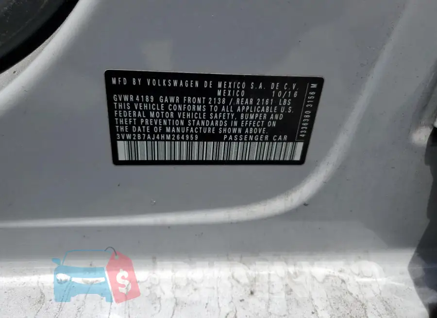 3VW2B7AJ4HM264959 Photo# 13