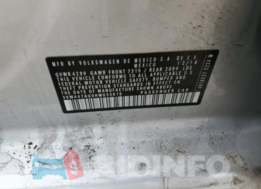 3VW447AU0HM033019 Photo# 12