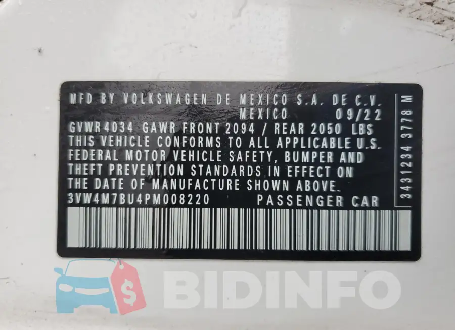 3VW4M7BU4PM008220 Photo# 12