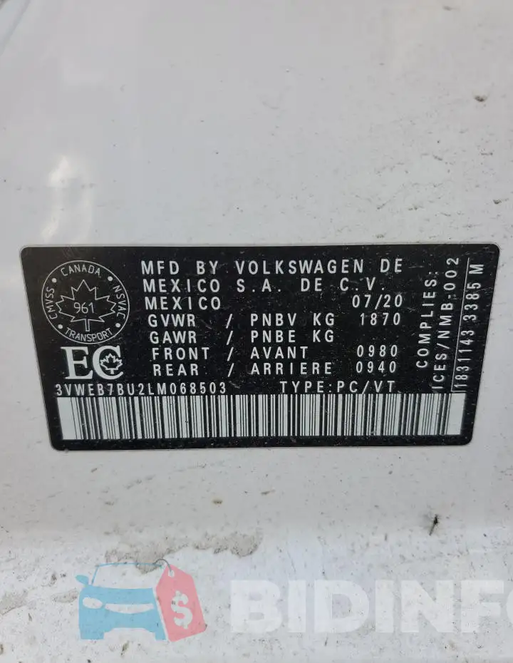 3VWEB7BU2LM068503 Photo# 13