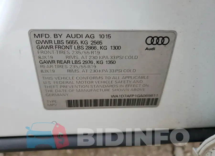 WA1D7AFP1GA069611 Photo# 13