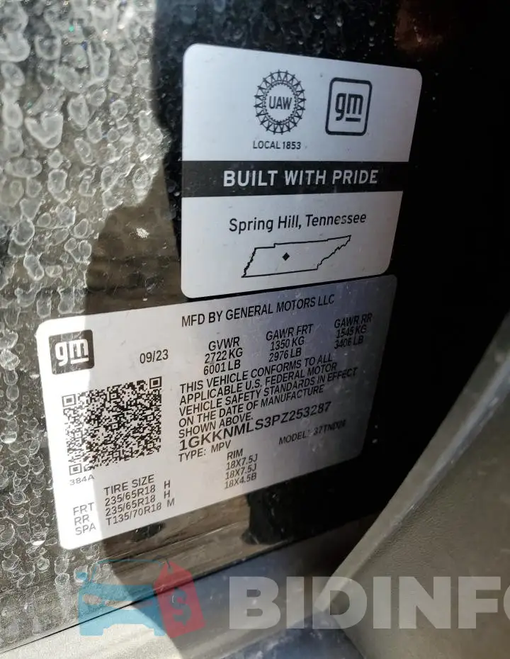 1GKKNMLS3PZ253287 Photo# 12