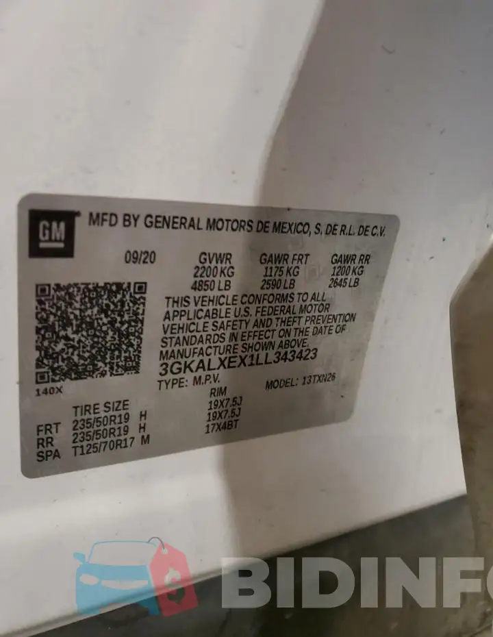 3GKALXEX1LL343423 Photo# 13