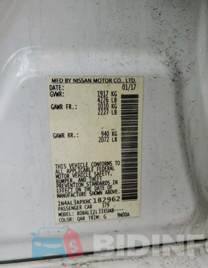 1N4AL3APXHC182962 Photo# 13