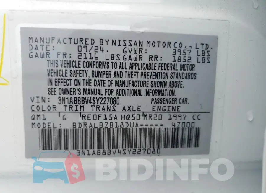 3N1AB8BV4SY227080 Photo# 12