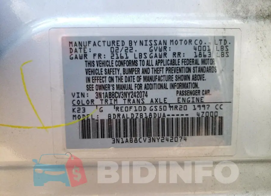 3N1AB8CV3NY242074 Photo# 12