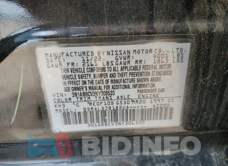 3N1AB8CV3NY306520 Photo# 12