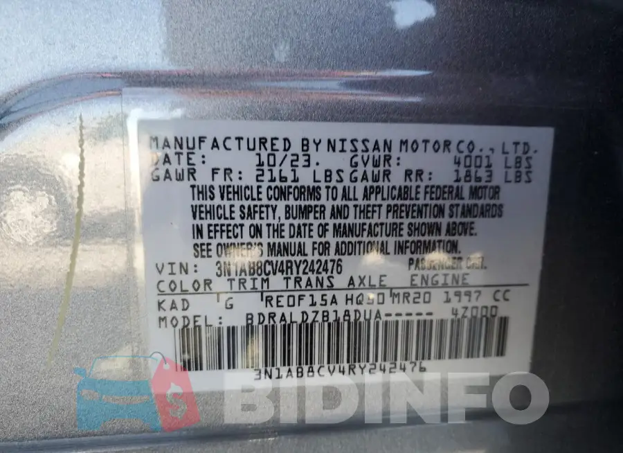 3N1AB8CV4RY242476 Photo# 12