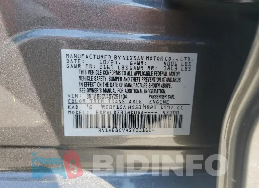 3N1AB8CV4SY251104 Photo# 12
