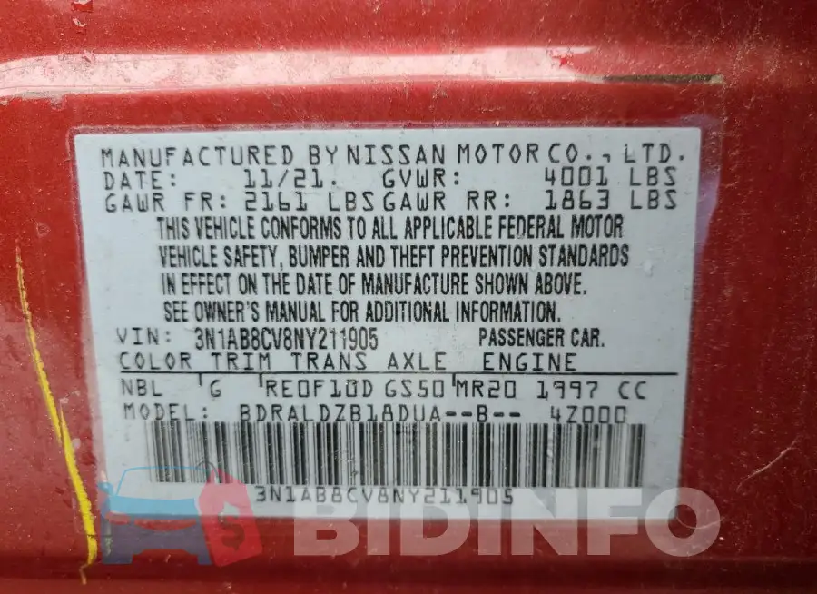 3N1AB8CV8NY211905 Photo# 12