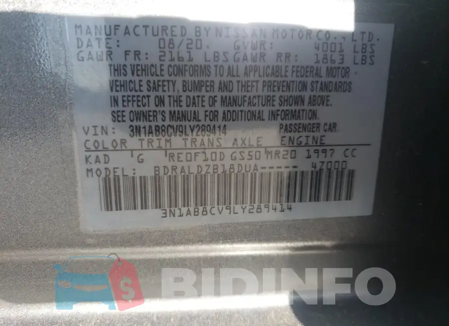 3N1AB8CV9LY289414 Photo# 12