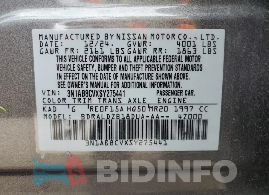 3N1AB8CVXSY275441 Photo# 12