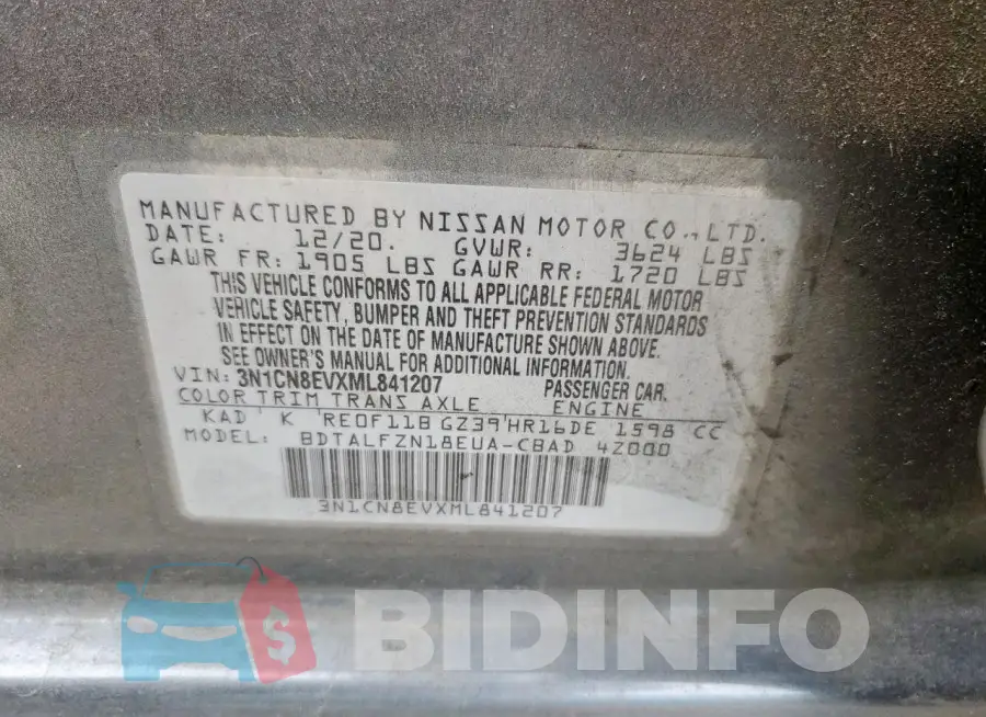 3N1CN8EVXML841207 Photo# 13