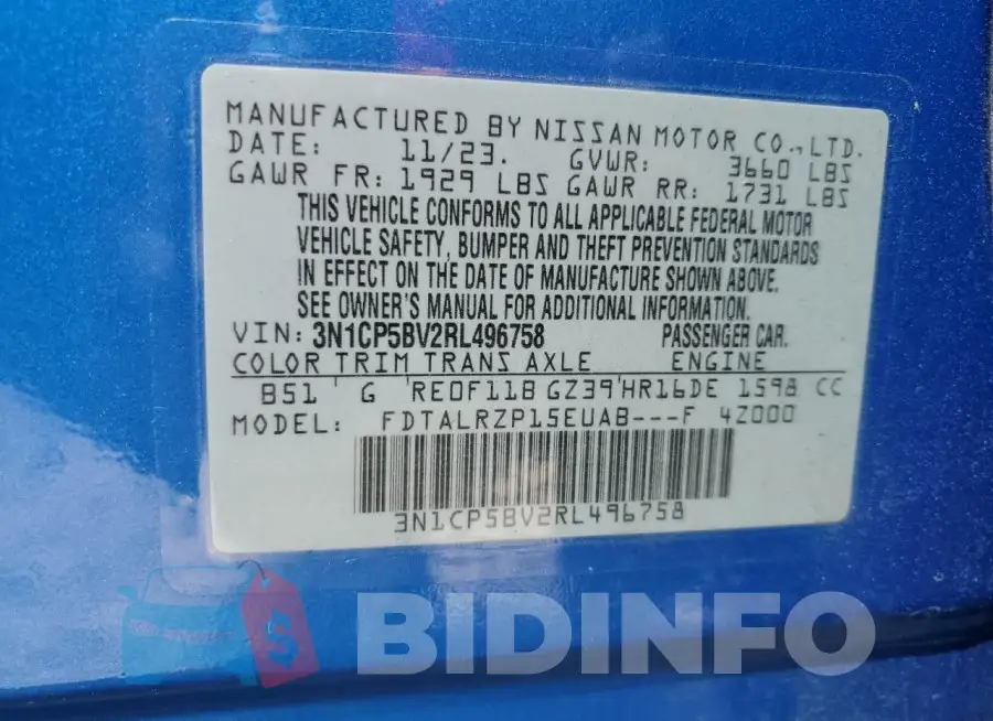3N1CP5BV2RL496758 Photo# 13