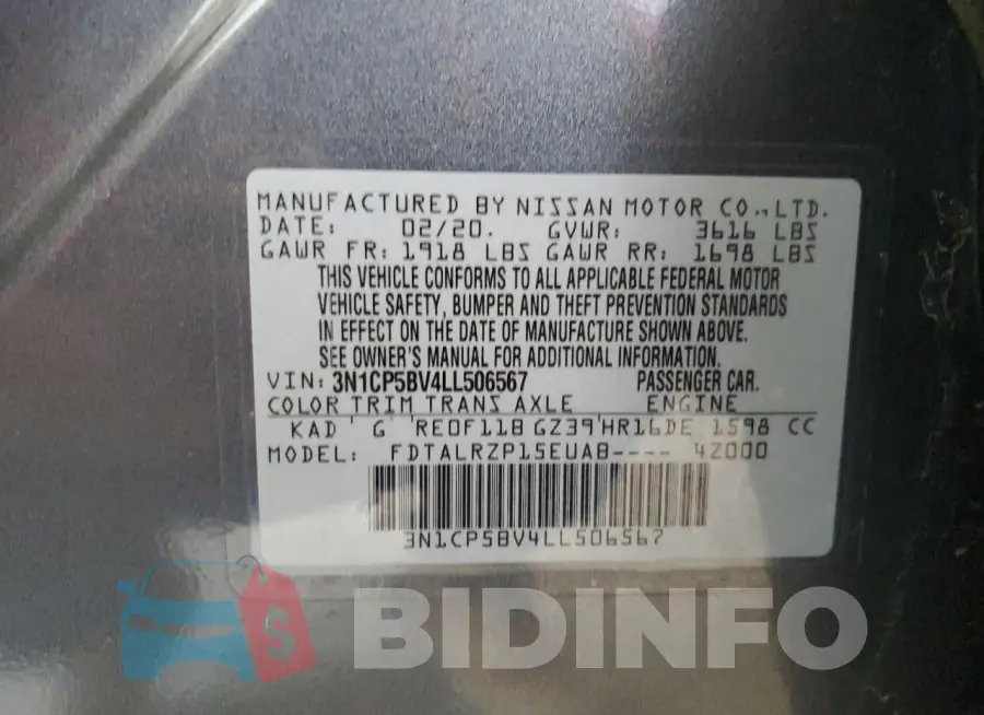 3N1CP5BV4LL506567 Photo# 13